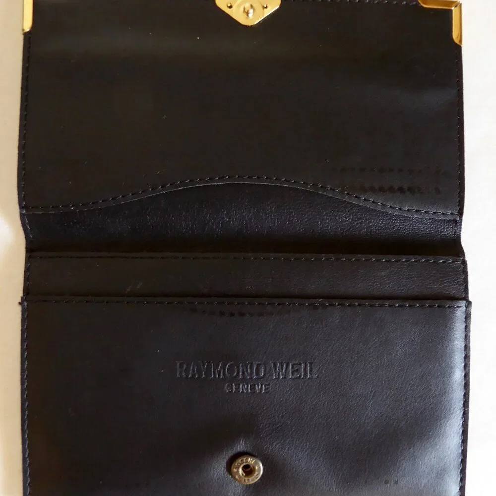 VINTAGE NEW RAYMOND WEIL MENS 9874 TOSCA SILVER DIAL15 JEWEL SWISS TANK & WALLET - Picture 13 of 16